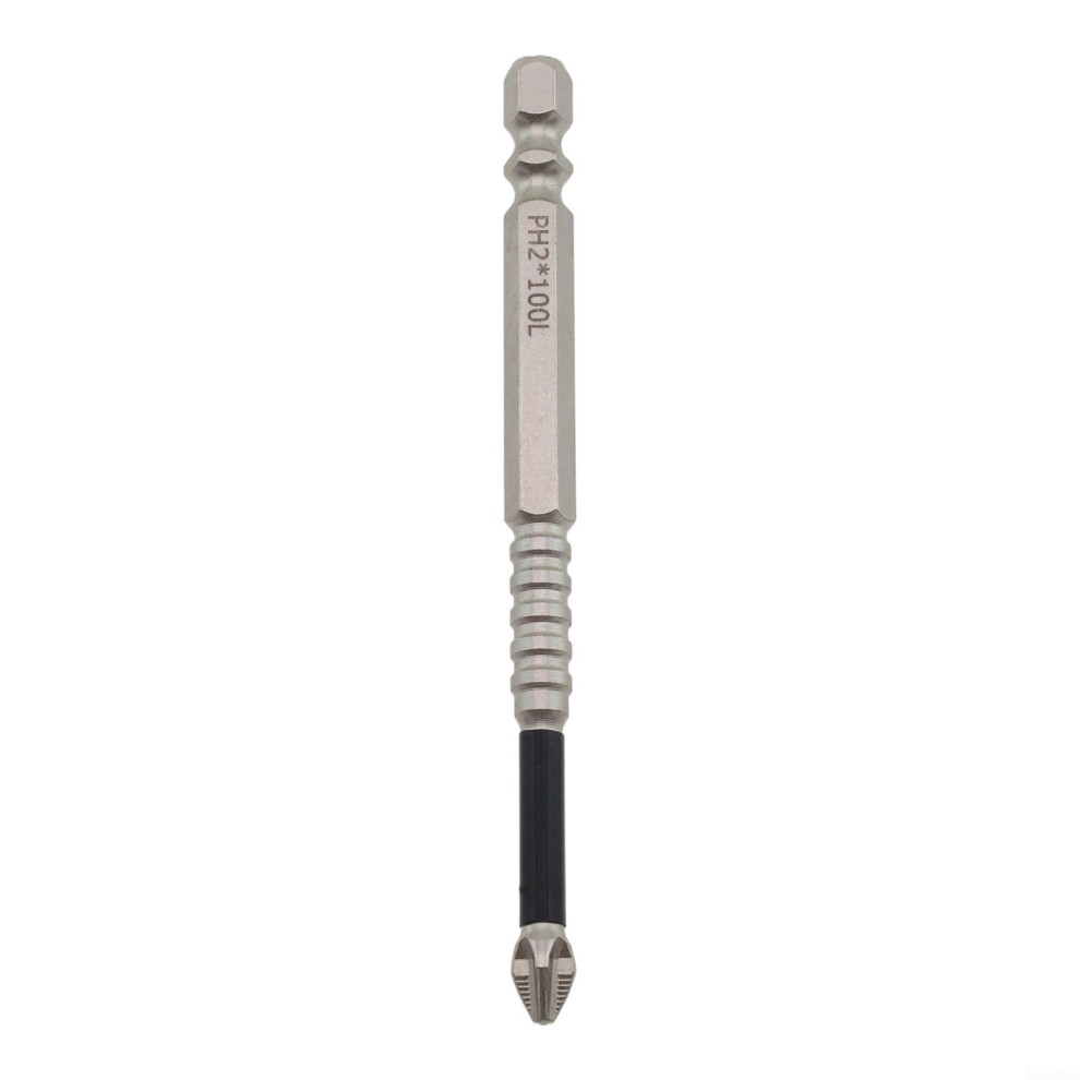Cross Magnetic Screwdriver Bit Ph2 Alloy Steel 1/4 Hex Shank 100Mm Antislip For Electric Screwdrivers And Hand Drills 9119770259608