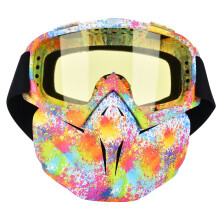 Professionelle Motocross-Brille, gelber, elastischer TPU-Schwammrahmen, beschlagfreie Skibrille mit verstellbaren Riemen für Männer, Frauen,