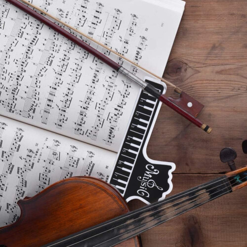 2pcs Music Note Plastic Page Holders Lightweight Reusable Performance Accessories for Musical Instruments (BLACK) 1
