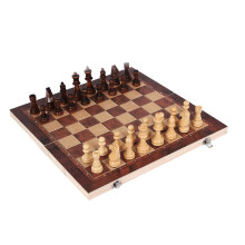 Jeu de société 3 en 1 en bois comprenant échecs, dames et backgammon, qualité supérieure et matériau spécial, plateau magnétique pliable en