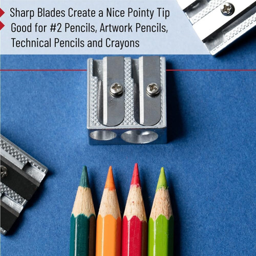 Hand pencil sharpener, metal pencil sharpener, makeup pencil sharpener with 2 holes, 6pack Ref: 5700 2