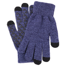 Guantes de invierno con puño elástico, guantes con puño elástico, palma antideslizante y tejido conductor, guantes cálidos para pantallas