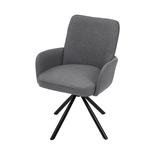 Living And Home Linen Modern Swivel Chair, Grey 1
