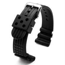 Silicone Watch Strap for Seiko Classic No.5 Watch Diving Waterproof 22mm Black Men Rubber Watch Strap Black 22mm