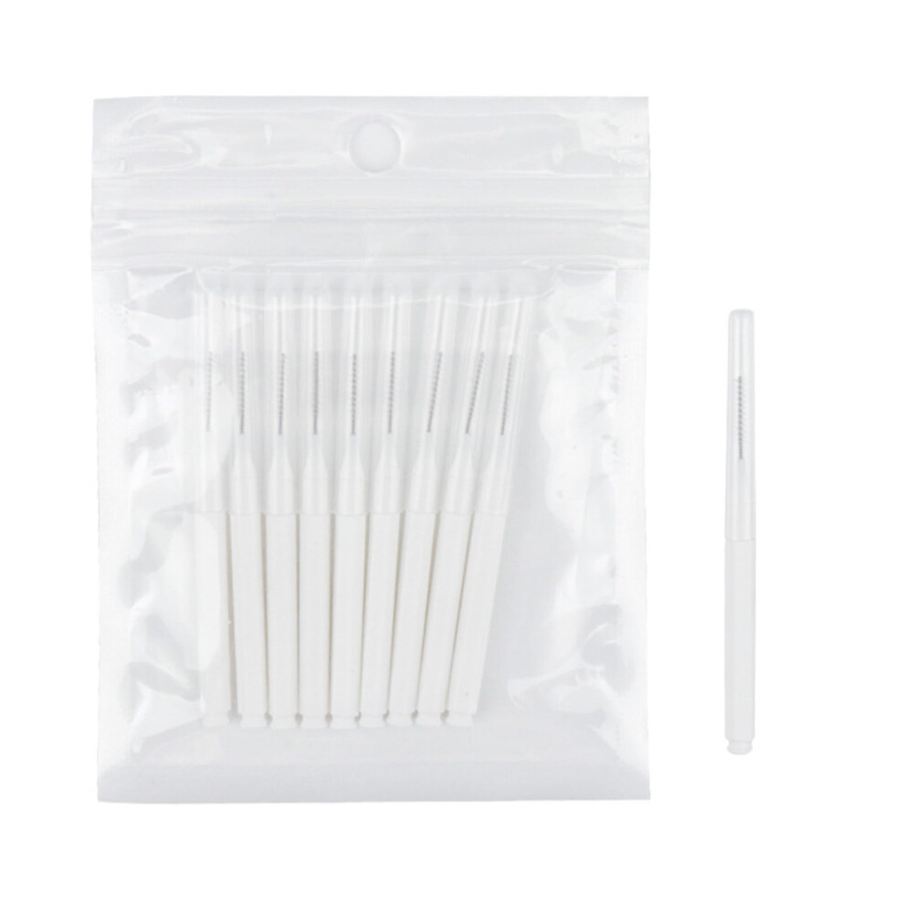 White 10 Interdental Brushes Dental Brushes For Teeth Cleaning Dental Floss Head Oral Dental Hygiene Flosser Toothpicks Teeth Cleaning Tools