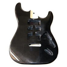 DIY Guitar Kit Electric Guitar Body Metallic Black Poplar Wood Electric Guitar Kit