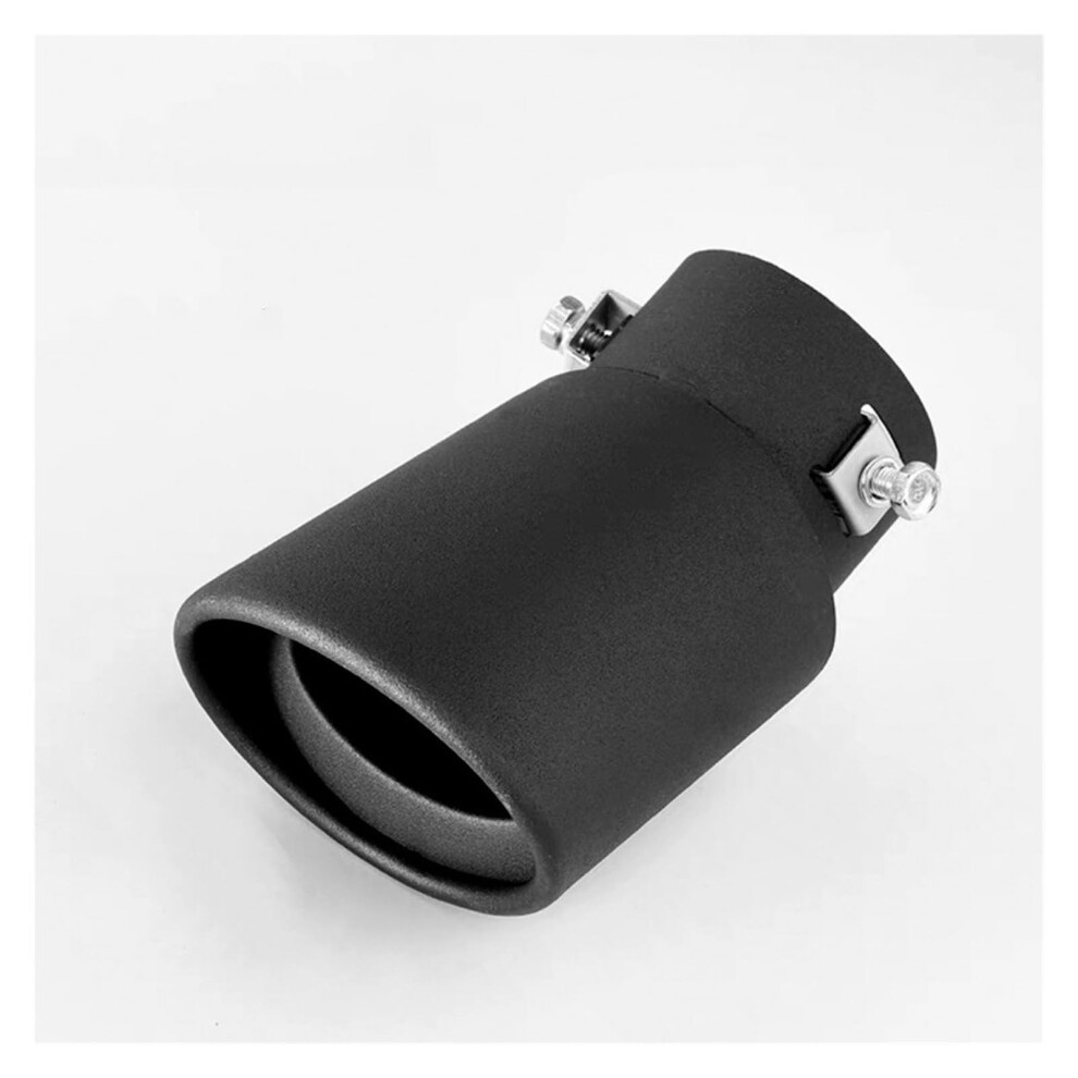 Universal Stainless Steel Car Exhaust Tip Chrome Curved Muffler Trim Noise Reduction Black 9323874533339