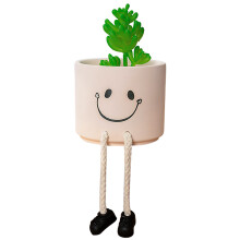 Resilient Plastic Planters, Unique Plant Gifts, Decorative Pot with Hanging Legs for Lifelike Artificial Succulents, Easy to Care for Home and Office