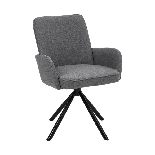 Living And Home Linen Modern Swivel Chair, Grey