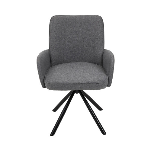 Living And Home Linen Modern Swivel Chair, Grey 2
