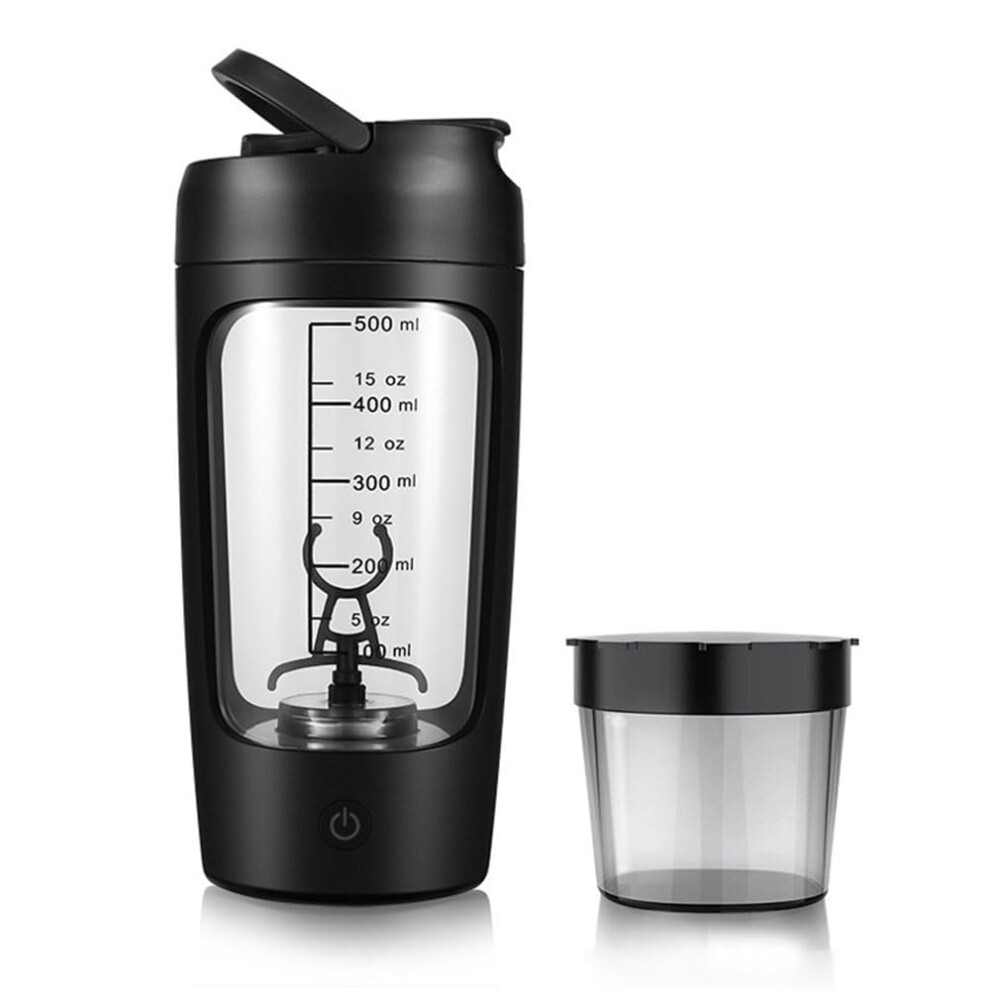 Black Electric Portable Whey Protein Shaker Bottle 650Ml Fully Automatic Mixing Cup Rechargeable Gym Bpa Cocktail Blender (Black) 100 Ml