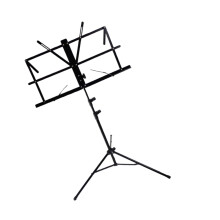 Foldable Metal Music Stand, HeightAdjustable Music Tripod Holder for Guitar, Violin and More, Foldable and Robust for Musicians, Black