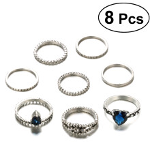 8St Vintage Ringen Set Antieke Blauwe Ringen Vrouwen