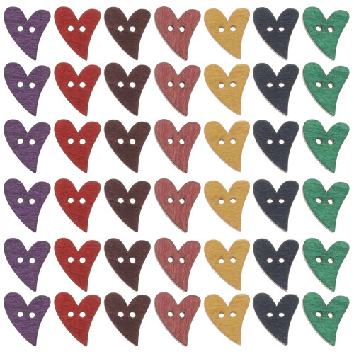100 Botones Madera Forma Corazón 2 Para Manualidades