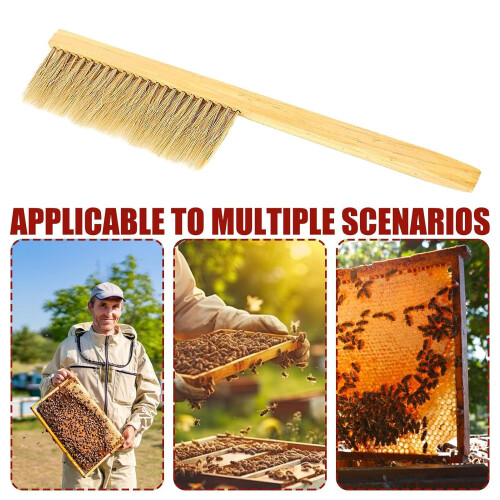 Beekeeping brush – soft prebristles, wood design  Professional hive tool 1