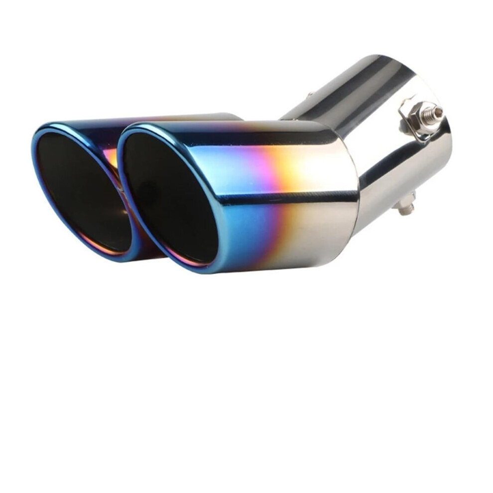 Muffler Tip Universal Car Exterior Exhaust Tip, Round Stainless Steel Chrome Finish Type C 9339159766651