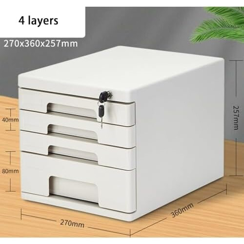 File Cabinet Organizer for A4 Documents, 4Layer Desktop Storage with Drawers, Home Office 1