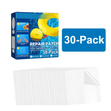 Kit de réparation pour matelas gonflables : patchs transparents, imperméables et auto-adhésifs, résistants et faciles à utiliser. Matériau TPU.