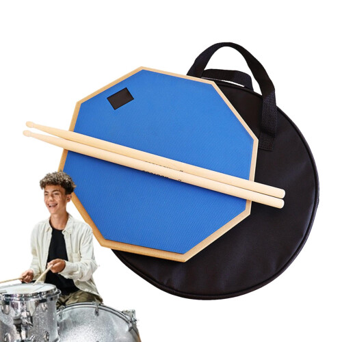 Drum Practice Pad Set, 12 Inch Quiet Portable Drum Bag Set with Drumsticks