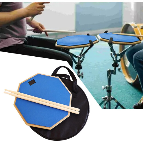 Drum Practice Pad Set, 12 Inch Quiet Portable Drum Bag Set with Drumsticks 1