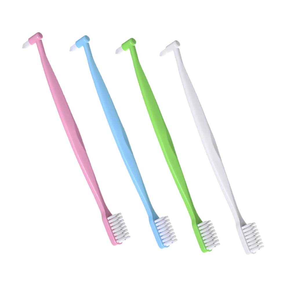 1 Set Partial Doublesided Toothbrushes Interdental Cleaning Tools for Thorough Oral Care, for Travel and HardtoReach Areas, 4 Pieces