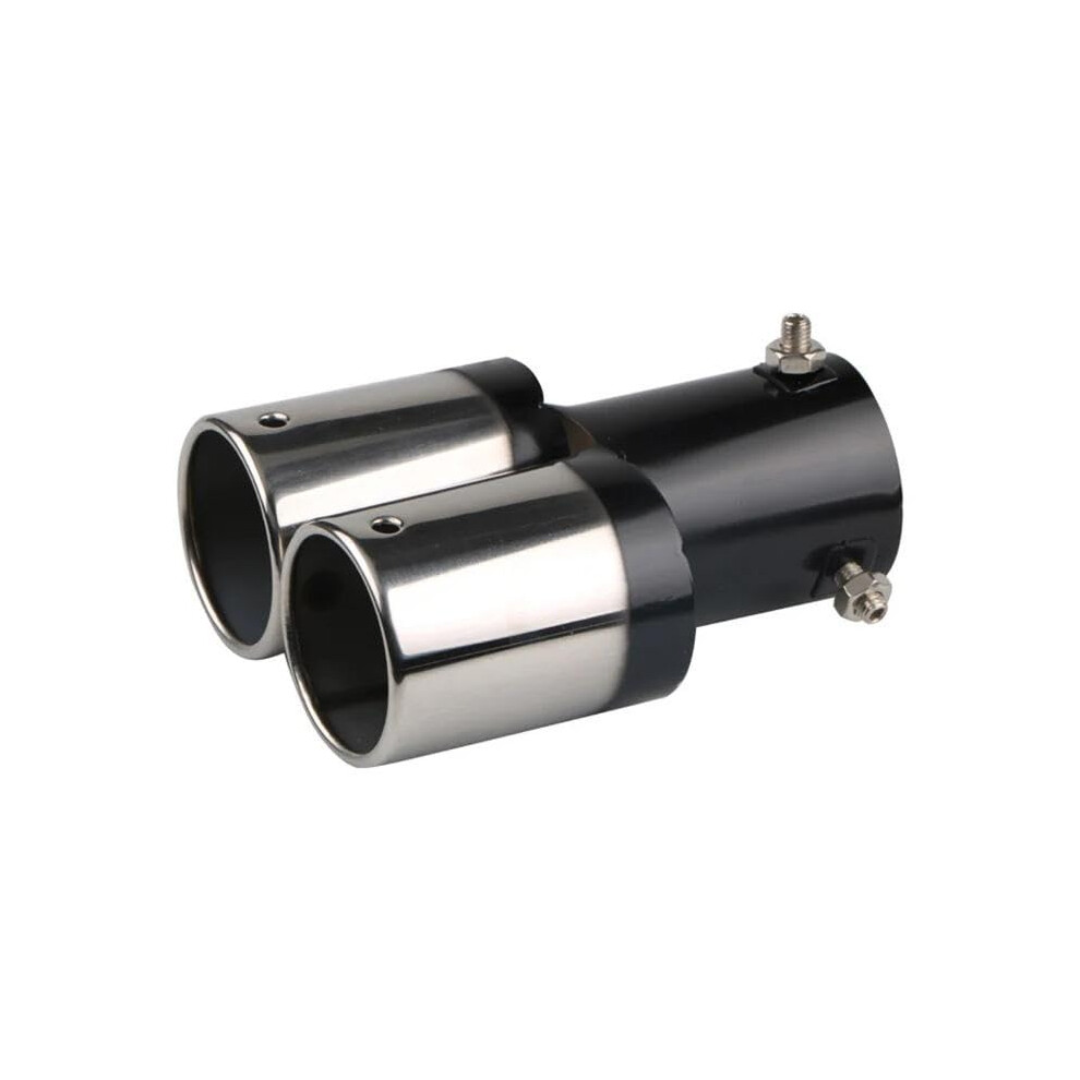 Tailpipe Tip Stainless Steel Car Exhaust Muffler Nozzle Double Square Tail Pipes 1.52.25 Inch Inlet Silvery Finish 9001264425760