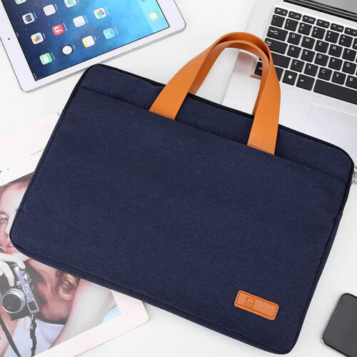 Capa para laptop unissex, proteção à prova de choque, exterior resistente à água para laptops de até 15-15,6 polegadas, compartimentos para 2