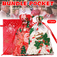 Un toque navideño, elegante empaque de regalo estilo festivo especial, bolsas de organza navideñas para la decoración del árbol de Navidad,