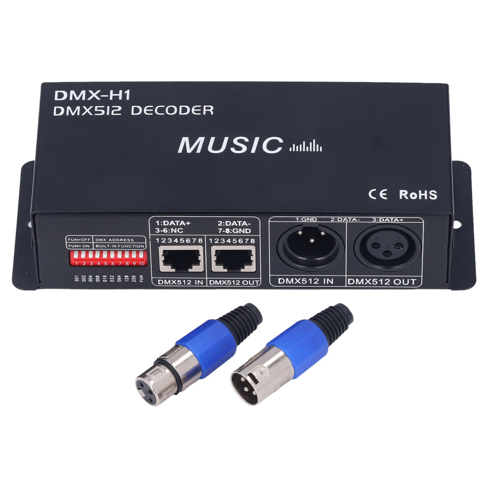 Adjustable Brightness Led Decoder, 3 Channel Dmx Controller For Rgbw Led Strip Light Systems, Converts Dmx512 Dimmer Signals To Pwm With Music Mode An 9454554431505