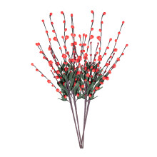 Tallos de bayas rojas artificiales para una decoración navideña festiva que alegrará tu hogar con ramas de alambre reutilizables y resistentes al