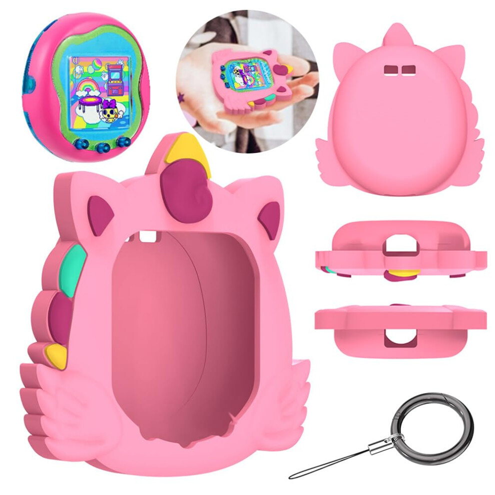 Silicone Shockproof Case For Tamagotchi Uni With Lanyard Pink 9001264426163