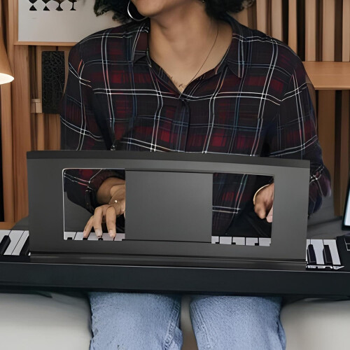 Adjustable keyboard music stand, nonslip, stable, portable musical instrument accessory for multiple models. 1