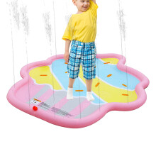 Sprinkler pool for kids, dog sprinkler, shallow pool, foldable water activity, outdoor games for backyard, garden, lawn, yard, campgrounds.