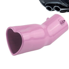 Car Exhaust Silencer 63mm HeartShaped Pink Muffler, Replacement Exhaust Tailpipe for Most Vehicles, Noise Reduction