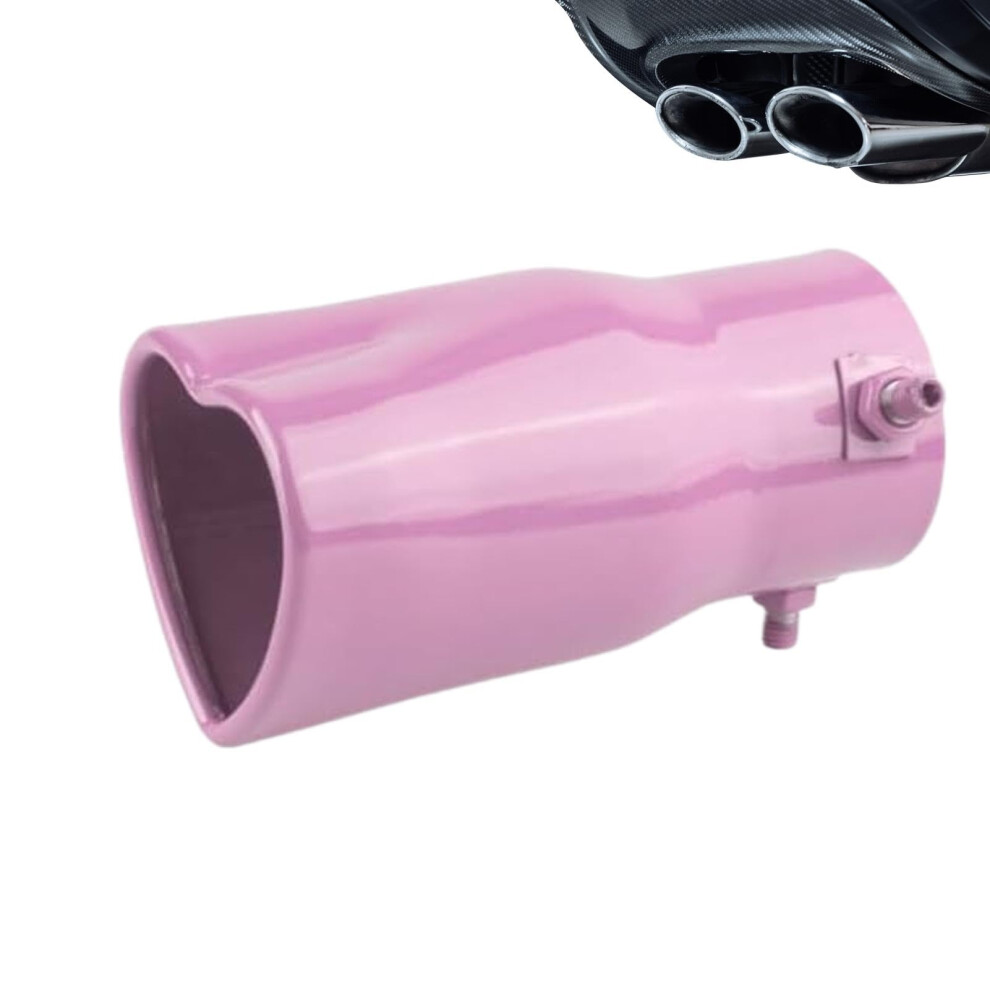 Exhaust Muffler Tip 63Mm Heartshaped Stainless Steel Silencer Fits Most Vehicles Straight Pink 9001264426538