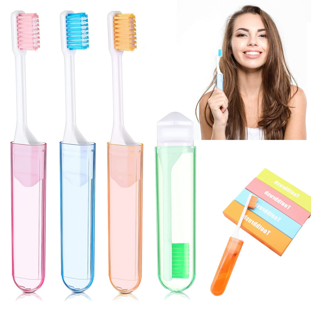 Travel Toothbrush, Portable Soft Foldable Toothbrush with Soft Bristles