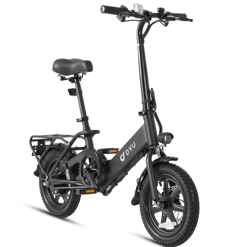 Dyu C3 Electric Bike For Adults 14" Folding Commuter City E-Bike With 350W Motor And 36V 7.5Ah Battery