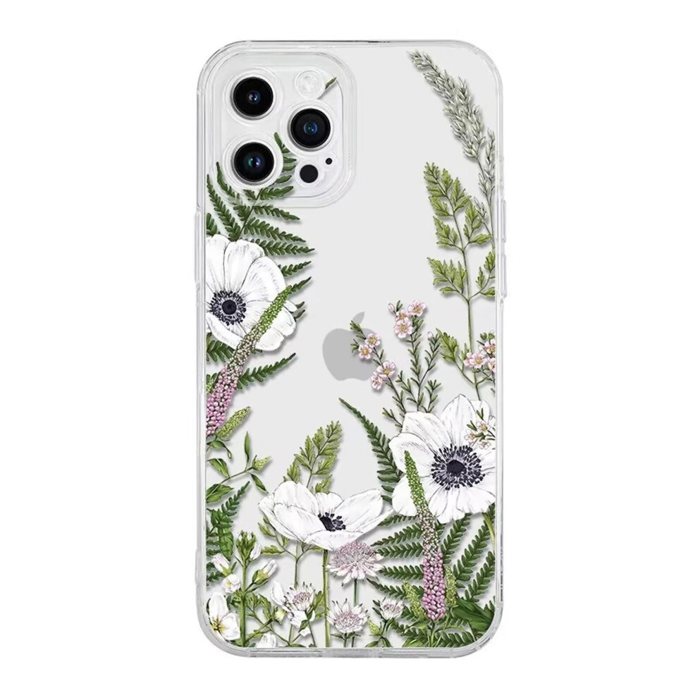 Miagon Creative Flower Case For Iphone 13 Pro, Butterfly Leaves Tpu Cover Clear Designs7 9001264427115