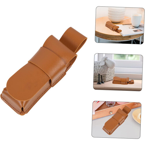Leather Harmonica Case, Plush Harmonica Protector, Harmonica Holder, Harmonica Storage Case, Harmonica Belt Case, Key of C Harmonica Case, Brown. 2