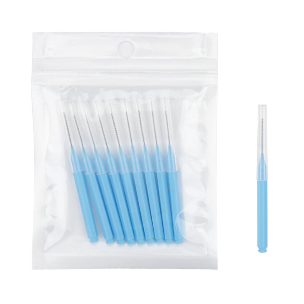 Interdental brush, soft toothbrush set, 10piece, floss heads for oral hygiene, dental cleaning, dental cleaning tool blue