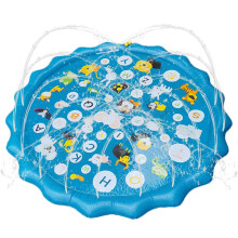 Sprinkler mat, nonslip dog pool, thick and large pad for lawn, backyard, summer toy, outdoor play for kids and pets, Alphabet Animals M