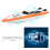 Bateau télécommandé avec éclairage LED, format mini, puissant moteur refroidi par eau, télécommande 2,4 GHz pour une utilisation intérieure et 8