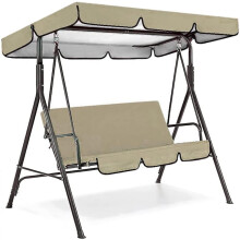 Waterproof Replacement Canopy For 2/3Seater Patio Swing, Outdoor Swing Chair Cover, Deck Cover For Swing Chair