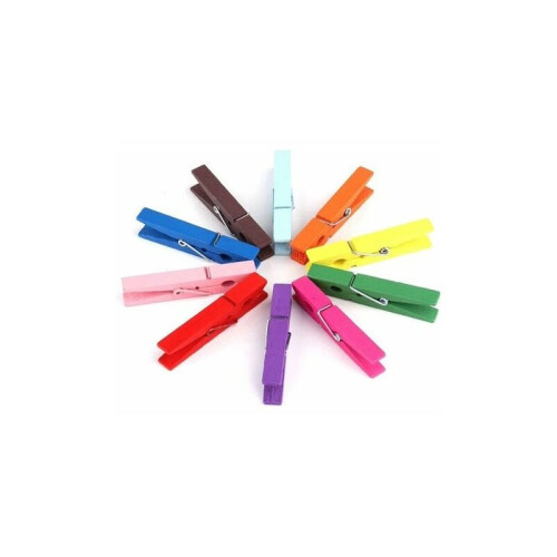 Prendedores de roupa multiuso em cores do arco-íris, resistentes e duráveis, de madeira de bétula, 7,6 cm (3 polegadas), vibrantes e coloridos,