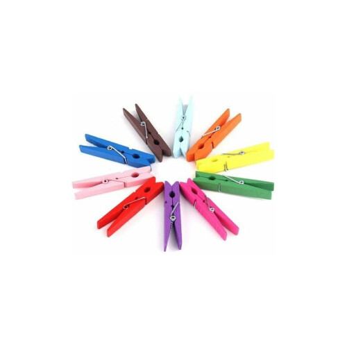 Prendedores de roupa multiuso em cores do arco-íris, resistentes e duráveis, de madeira de bétula, 7,6 cm (3 polegadas), vibrantes e coloridos, 1