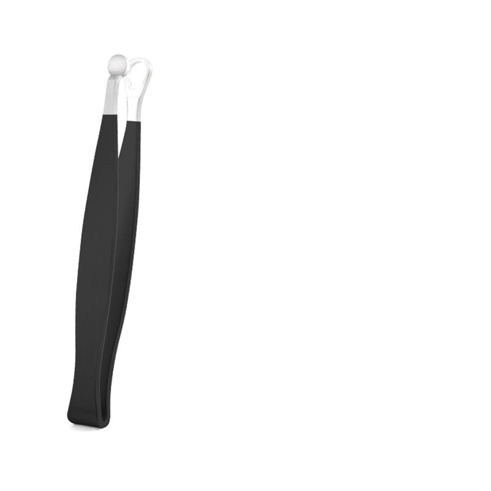 Nose Hair Trimmer Stainless Steel Round Head Nose Clip Ring Eyebrow Tweezers Black