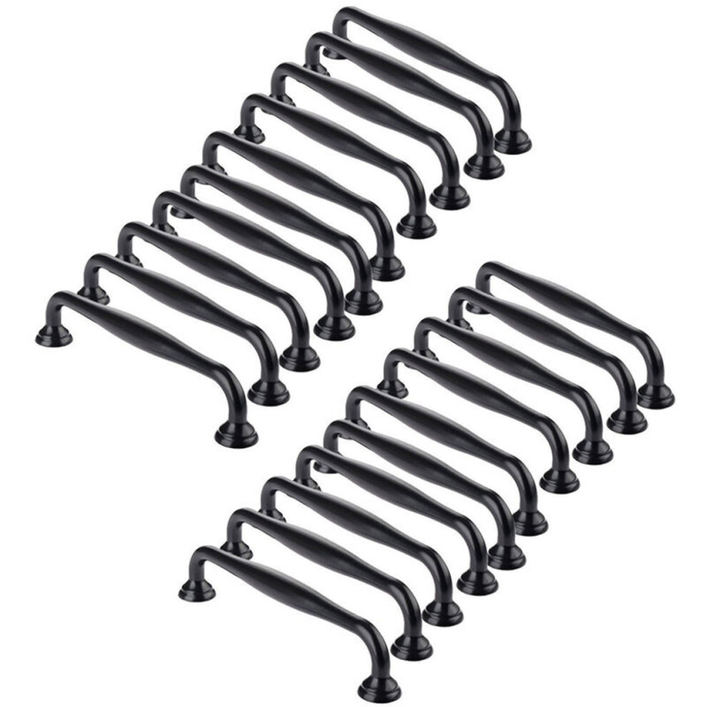 Furniture Black Handle With Screwhole Distance 128Mm, Rust-Proof And Corrosion-Resistant Cabinet Hardware For Bedroom, Kitchen, Study Room, And Dining 9454554444963