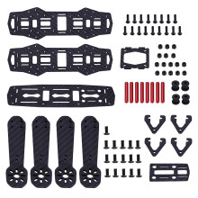 Estrutura elegante para drones FPV com construção em fibra de carbono e excelente capacidade de voo para drones mini de 4 eixos. O design compacto