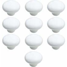 Ronde keramische ladehandgreep, overgangsstijl voor diverse meubels, effen wit, 10 stuks