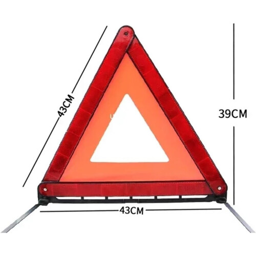 2pcs Reflective Car Warning Triangle  Visibility Foldable Roadside Emergency Safety Sign Red 2